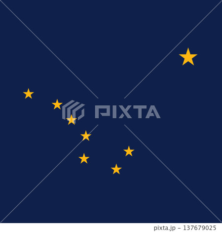Alaska state square flag. Part of The United States of America. Clean design for print, web, or educational use. Vector illustration. 137679025