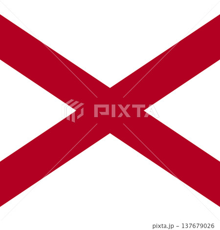Alabama state square flag. Part of The United States of America. Clean design for print, web, or educational use. Vector illustration. 137679026