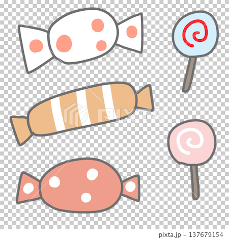 キャンディのイラストセット 137679154