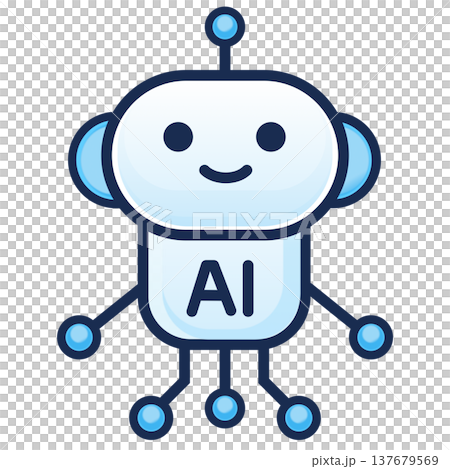 AIロボットキャラクターのシンプルなアイコンイラスト 137679569