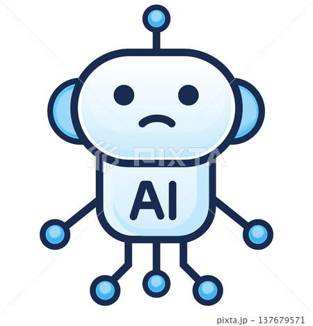 AIロボットキャラクターのシンプルなアイコンイラスト、パターン3 AIロボットキャラクターのシンプルなアイコンイラスト、パターン3 137679571