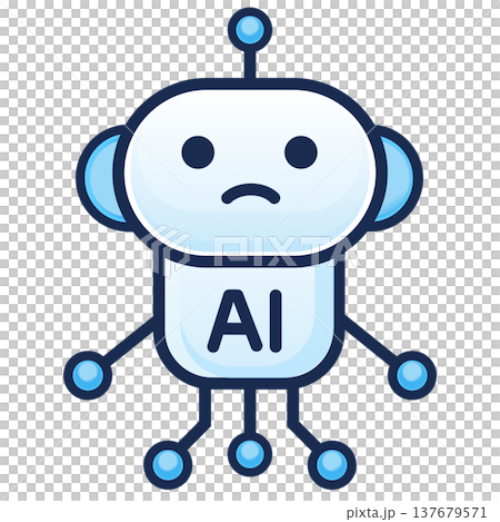 AIロボットキャラクターのシンプルなアイコンイラスト、パターン3 AIロボットキャラクターのシンプルなアイコンイラスト、パターン3 137679571