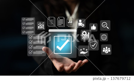 Business process checklist and quality assurance management concept Parse Business process checklist and quality assurance management concept Parse 137679712