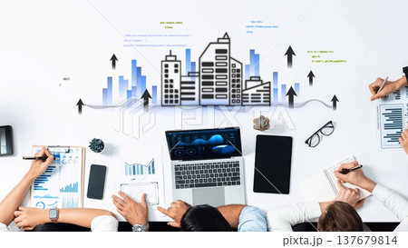 Business Team Collaborating on Market Analysis Reports with Charts, Graphs, and Digital Devices in Modern Office Environment Gluon Business Team Collaborating on Market Analysis Reports with Charts, Graphs, and Digital Devices in Modern Office Environment Gluon 137679814