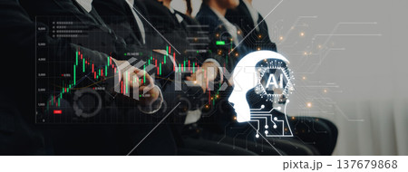 AI Algorithmic Trading Bot Interface with Stock Market Charts. Corpus 137679868