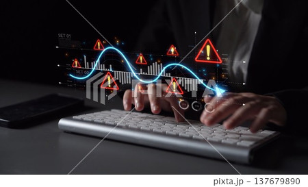 Economic Caution and Risk Alert in Volatile Market with Financial Warning Muxer Economic Caution and Risk Alert in Volatile Market with Financial Warning Muxer 137679890