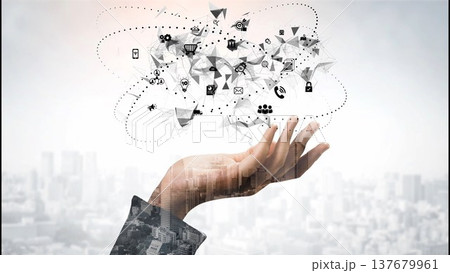 Digital business ecosystem with tech elements Marrow 137679961