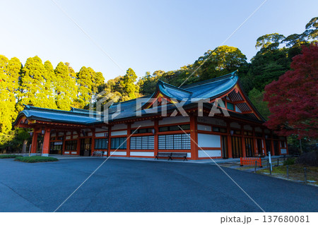 秋の鹿児島県霧島市 紅葉の霧島神宮 神楽殿 秋の鹿児島県霧島市 紅葉の霧島神宮 神楽殿 137680081