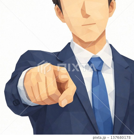 ターゲットを指差すビジネスマンのイラスト 137680178