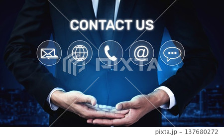 Contact Us Icons Set for Communication, Customer Support, and Help Center Muxer 137680272