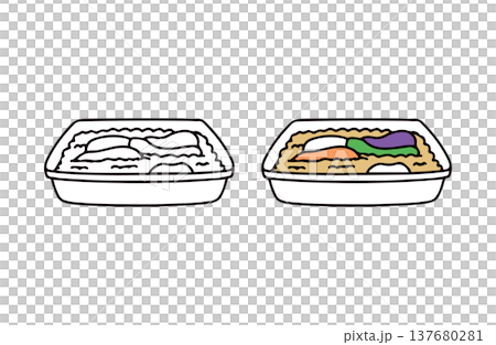 色ありと白黒のぬか漬けのイラストセット 137680281