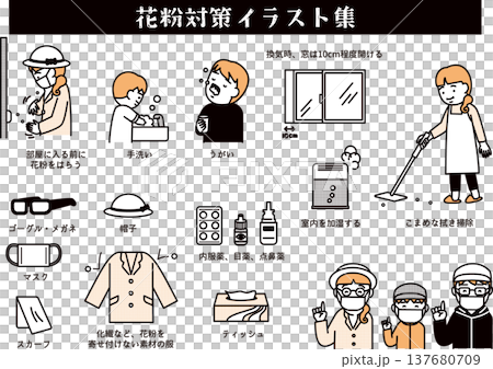 花粉過敏緩解插圖 花粉過敏緩解插圖 137680709