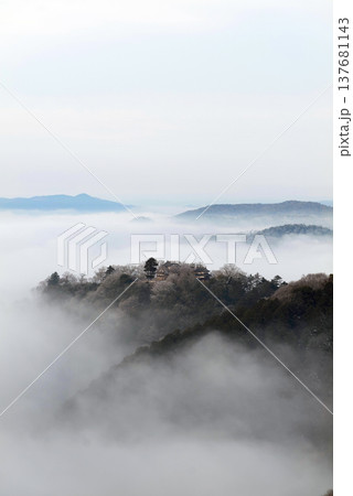 冬の雲海と備中松山城(天空の山城)25075 冬の雲海と備中松山城(天空の山城)25075 137681143