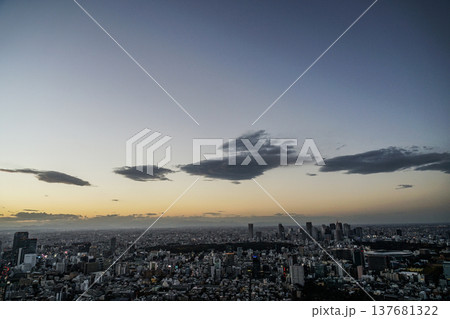 東京都心のビル群と夕景 東京都心のビル群と夕景 137681322