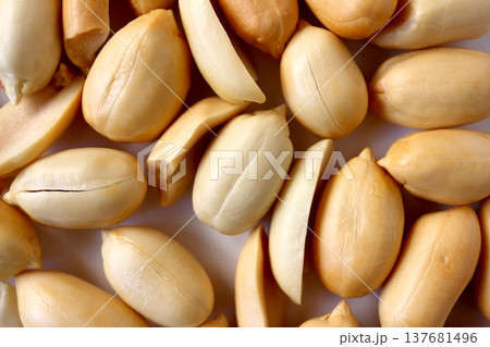 真上から見たたくさんのピーナッツ 137681496