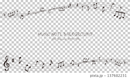 帶有文字空間的音符邊框背景 - 音樂插圖 137682231
