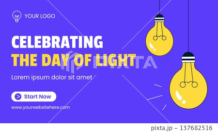 The Power Of Bright Light Social Media Thumbnail International Day Of Light Flat Cartoon 137682516
