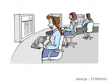 オペレーターの女性たち 137683052