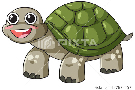 Cute Cartoon Green Turtle Vector Illustration Isolated on White Background Cute Cartoon Green Turtle Vector Illustration Isolated on White Background 137683157
