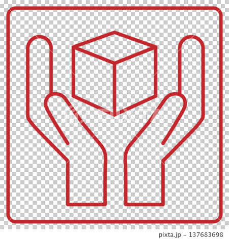 小心輕放。 （紅色線條圖示表示包裝支撐） 137683698