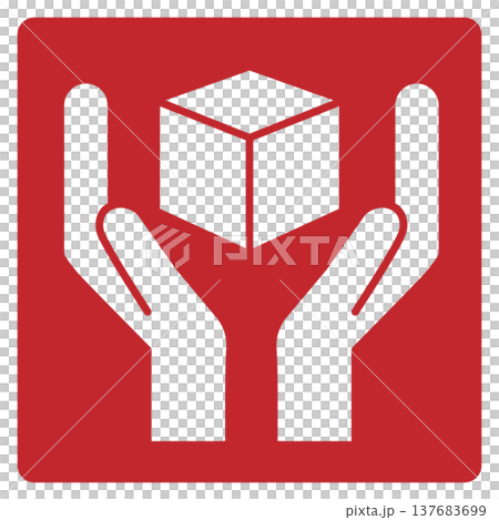 Handle with care. (Red line icon indicating support for the package) Handle with care. (Red line icon indicating support for the package) 137683699