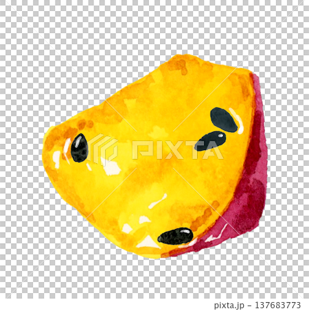 大学芋（単品）　手描き水彩イラスト素材 137683773