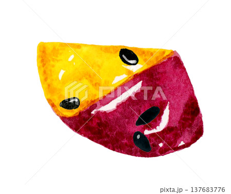 大学芋（単品）　手描き水彩イラスト素材 137683776