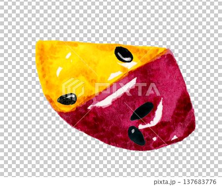 大学芋（単品）　手描き水彩イラスト素材 137683776