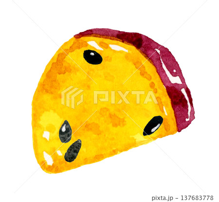 大学芋(単品) 手描き水彩イラスト素材 大学芋(単品) 手描き水彩イラスト素材 137683778