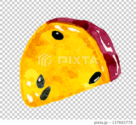 大学芋(単品) 手描き水彩イラスト素材 大学芋(単品) 手描き水彩イラスト素材 137683778