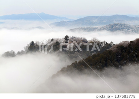冬の雲海と備中松山城（天空の山城）25343 137683779