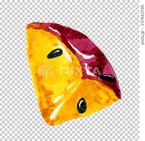 大学芋（単品）　手描き水彩イラスト素材 137683780