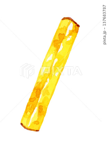 スティック状の大学芋（単品）　手描き水彩イラスト素材 137683787