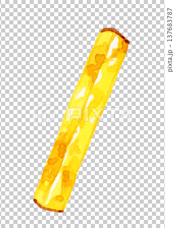 スティック状の大学芋（単品）　手描き水彩イラスト素材 137683787