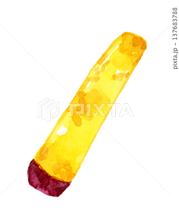 スティック状の大学芋（単品）　手描き水彩イラスト素材 137683788