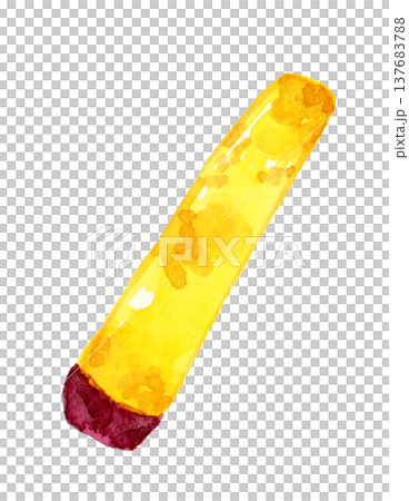スティック状の大学芋（単品）　手描き水彩イラスト素材 137683788