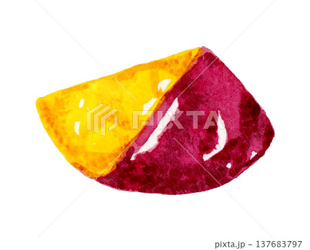 大学芋（単品）　手描き水彩イラスト素材 137683797