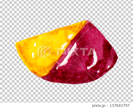 大学芋（単品）　手描き水彩イラスト素材 137683797