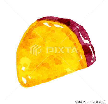 大学芋（単品）　手描き水彩イラスト素材 137683798