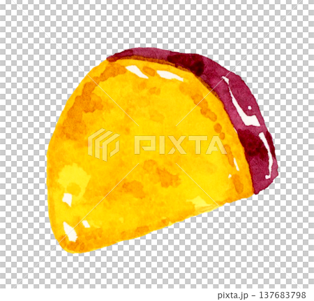 大学芋（単品）　手描き水彩イラスト素材 137683798