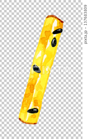 Candied sweet potato sticks (single serving) - Hand-drawn watercolor illustration material Candied sweet potato sticks (single serving) - Hand-drawn watercolor illustration material 137683809