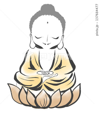 シンプルな仏様のイラスト 137684477