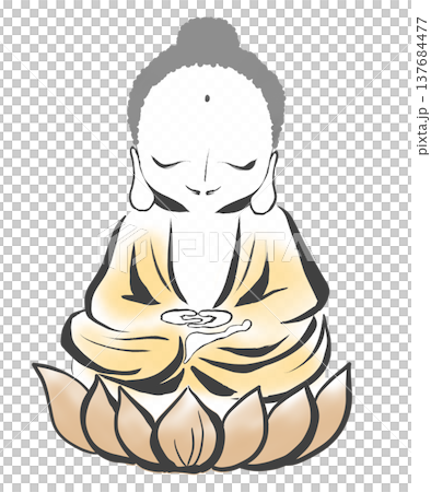 シンプルな仏様のイラスト 137684477