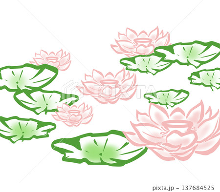 蓮の花と蓮の葉のシンプルなイラスト 蓮の花と蓮の葉のシンプルなイラスト 137684525