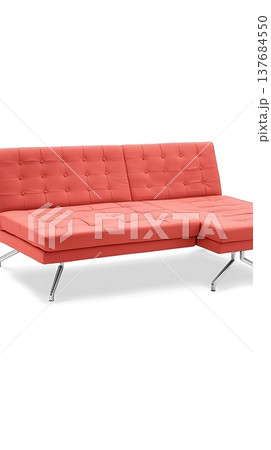 Red couch with a white frame 137684550