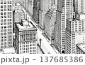 都会の街並み・風景スケッチ 137685386
