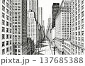 都会の街並み・風景スケッチ 137685388