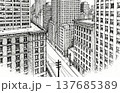 都会の街並み・風景スケッチ 137685389