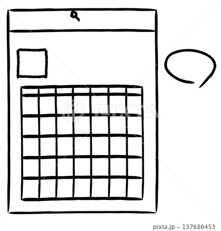 手描きのシンプルなカレンダーの線画アイコン 137686453