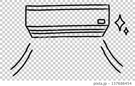 手描きのシンプルな線画のエアコン 137686454